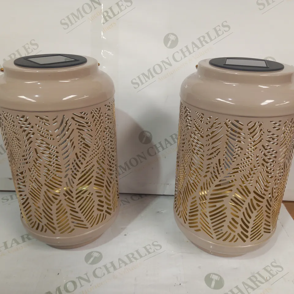 GARDEN REFLECTIONS SET OF 2 PATTERNED SOLAR LANTERNS