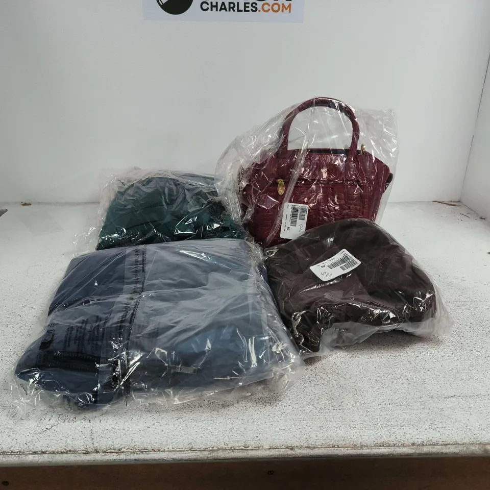 BOX OF APPROXIMATELY 25 ASSORTED CLOTHING ITEMS TO INCLUDE ASHWOOD LEATHER HAND BAG, CENTIGRADE, COZEE HOME ETC