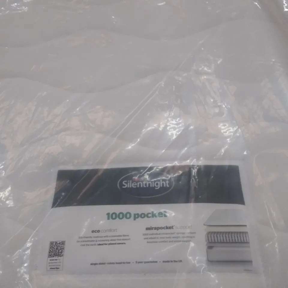 QUALITY BAGGED SILENTNIGHT ECO COMFORT POCKET SPRUNG 1000 SINGLE 3FT MATTRESS