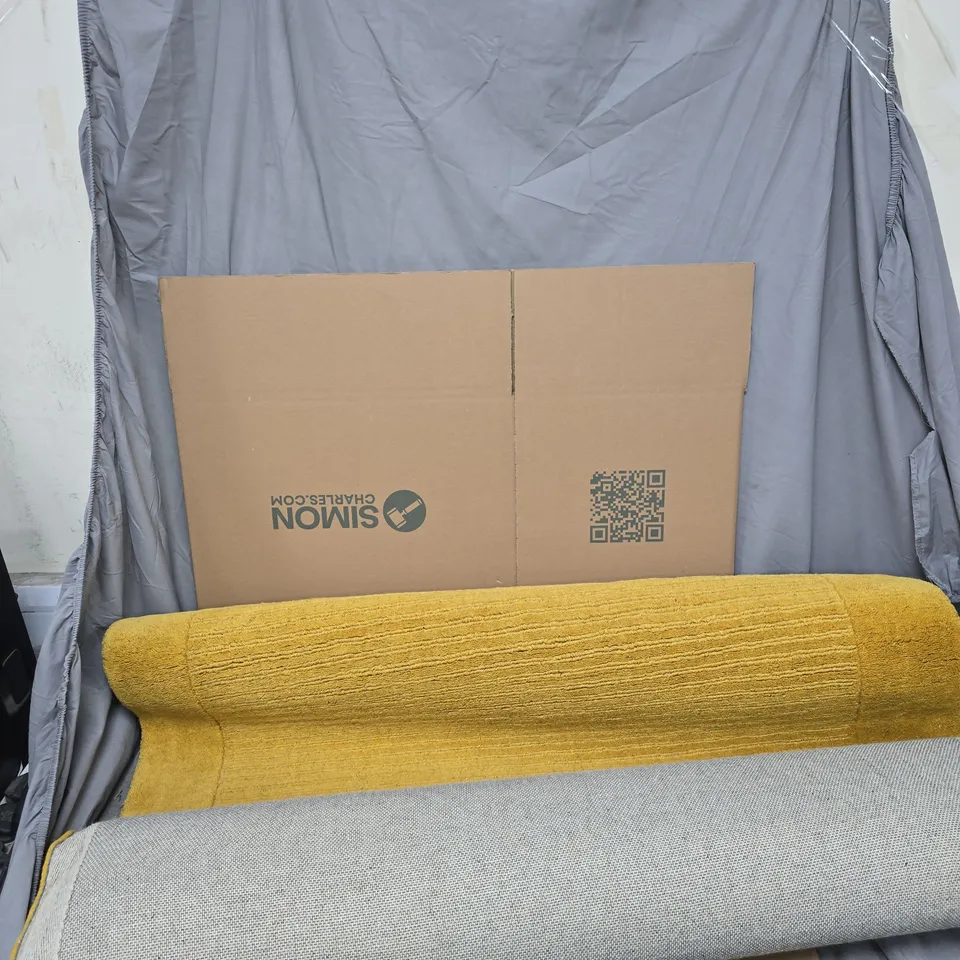 JOHN LEWIS BORDER WOOL RUG – OCHRE, 110 X 170 CM