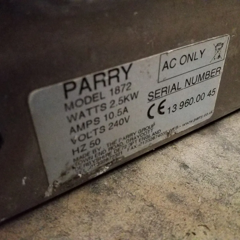 PARRY 1872 ELECTRIC SALAMANDER WALL GRILL