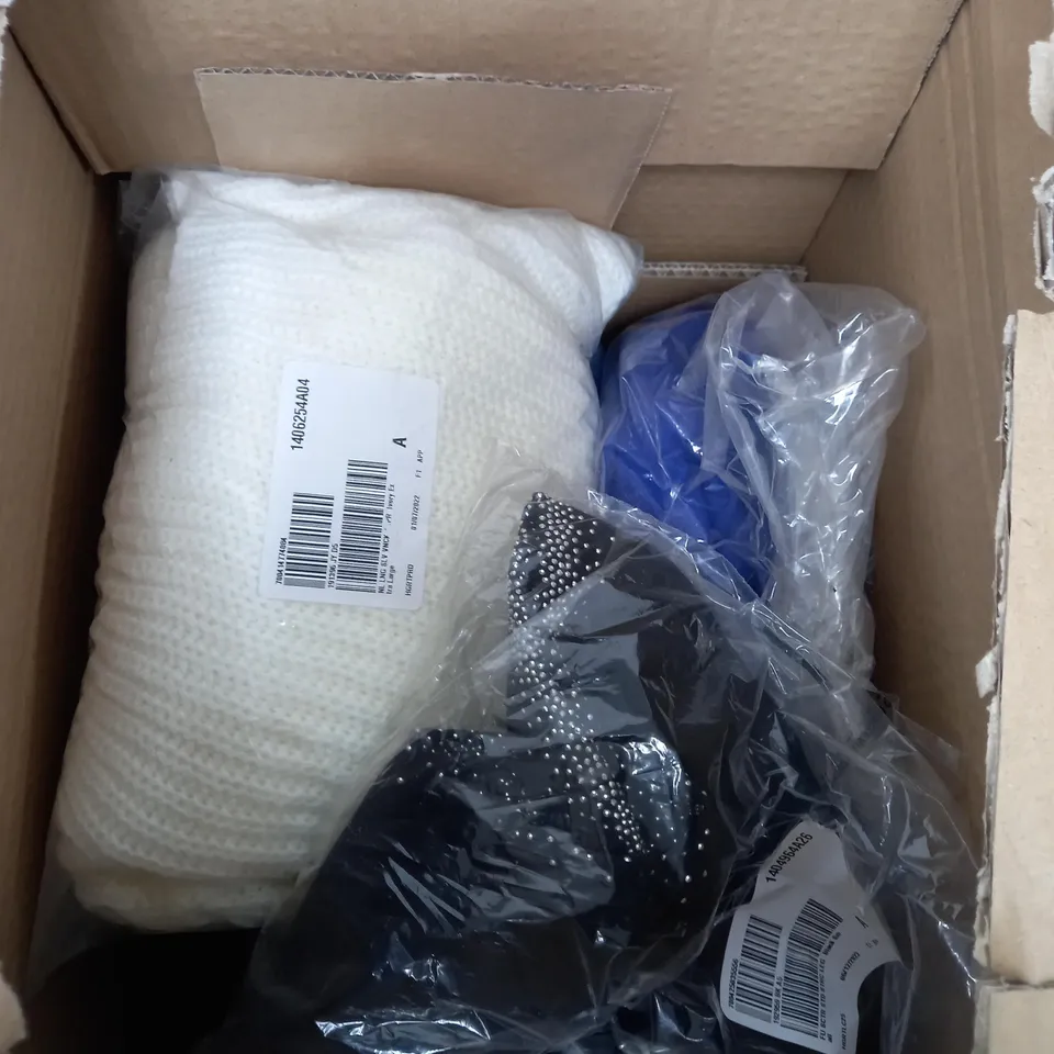 BOX OF APPROXIMATELY 10 ASSORTED ITEMS OF CLOTHING TO INCLUDE JOULES, NINA LEONARD, FINERY, ETC