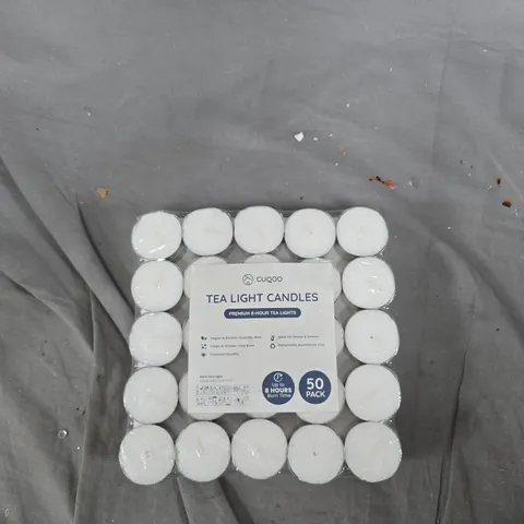 TEA LIGHT CANDLES - 50 PACK, PREMIUM 8-HOUR BURN TIME