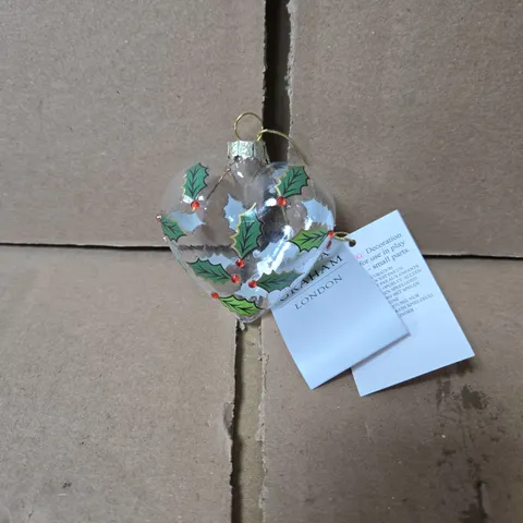 BOX OF 12 GISELA GRAHAM HEART SHAPED CHRISTMAS HANGING DECORATIONS 