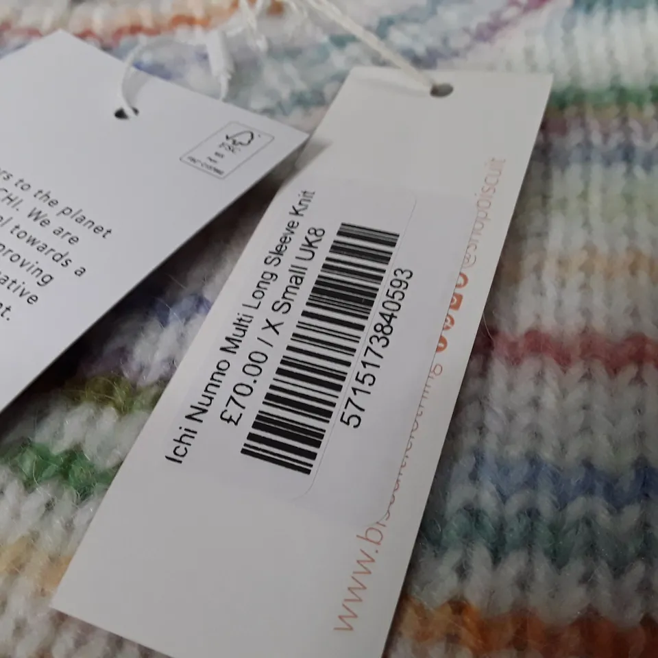 ICHI KNITTED JUMPER IN WHITE MULTI - XS