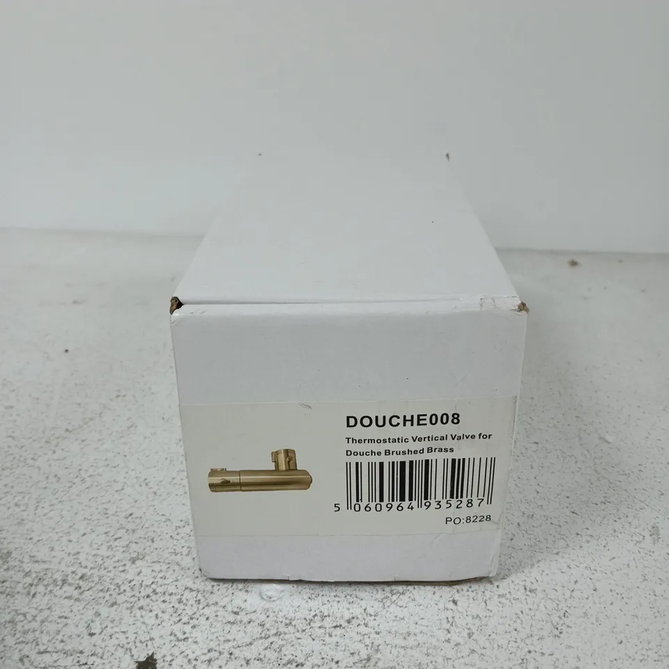 BOXED THERMOSTATIC VERTICAL VALVE FOR DOUCHE BRUSHED BRASS (DOUCHE008)