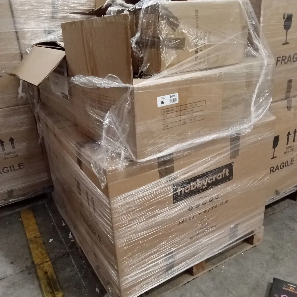 PALLET CONTAINING A LARGE ASSORTMENT OF BRAND NEW HALLOWEEN GOODS AND PRODUCTS TO INCLUDE; HALLOWEEN SUNFLOWERS, BAT LIGHTS, BAT CURTAINS, PLUSH PUMPKINS ETC