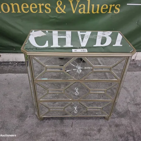 DESIGNER MIRRORED 3 DRAWER CHEST