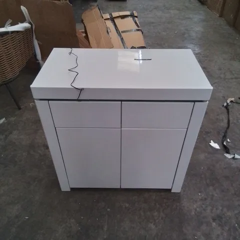 DESIGNER 2-DRAWER, 2-DOOR SIDEBOARD, WHITE GLOSS