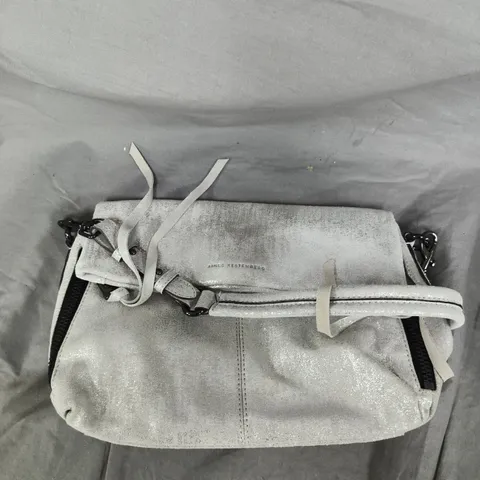 AIMEE KESTENBERG METALLIC LEATHER HANDBAG – SILVER 