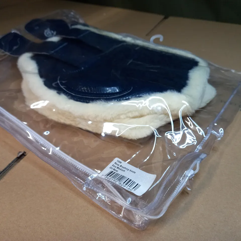 PACKAGED EQUESTRIAN STOCKHOLM NAVY BRUSHING BOOTS - MEDIUM