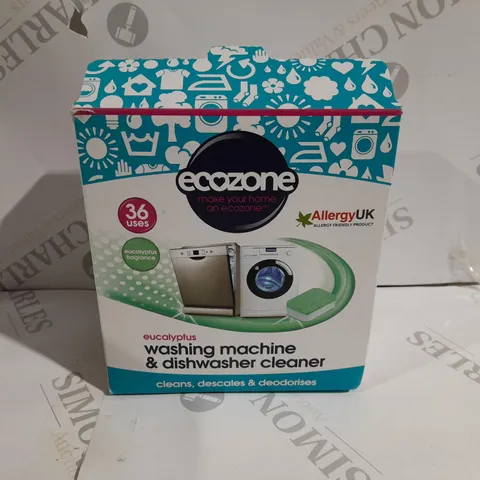 BOX OF ECOZONE EUCALYPTUS WASHING MACHINE & DISHWASHER CLEANER TABLETS