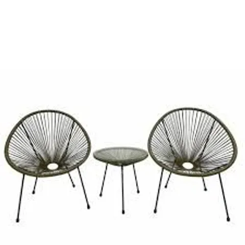 GARDEN STORIES ACAPULCO WOVEN 3 PIECE BISTRO SET