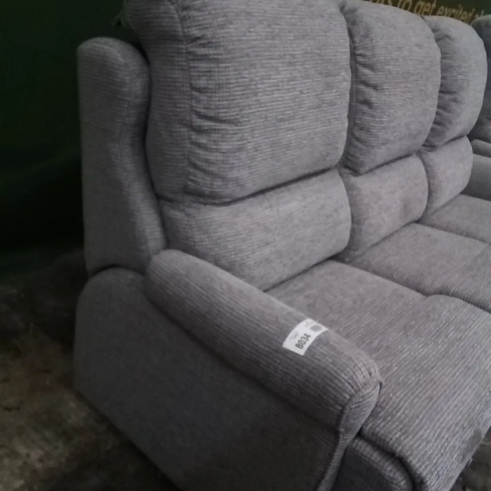 DESIGNER G PLAN MADE NEWMARKET PIXIE SMOKE THREE SEATER SOFA AND MANUAL RECLINING ARMCHAIR
