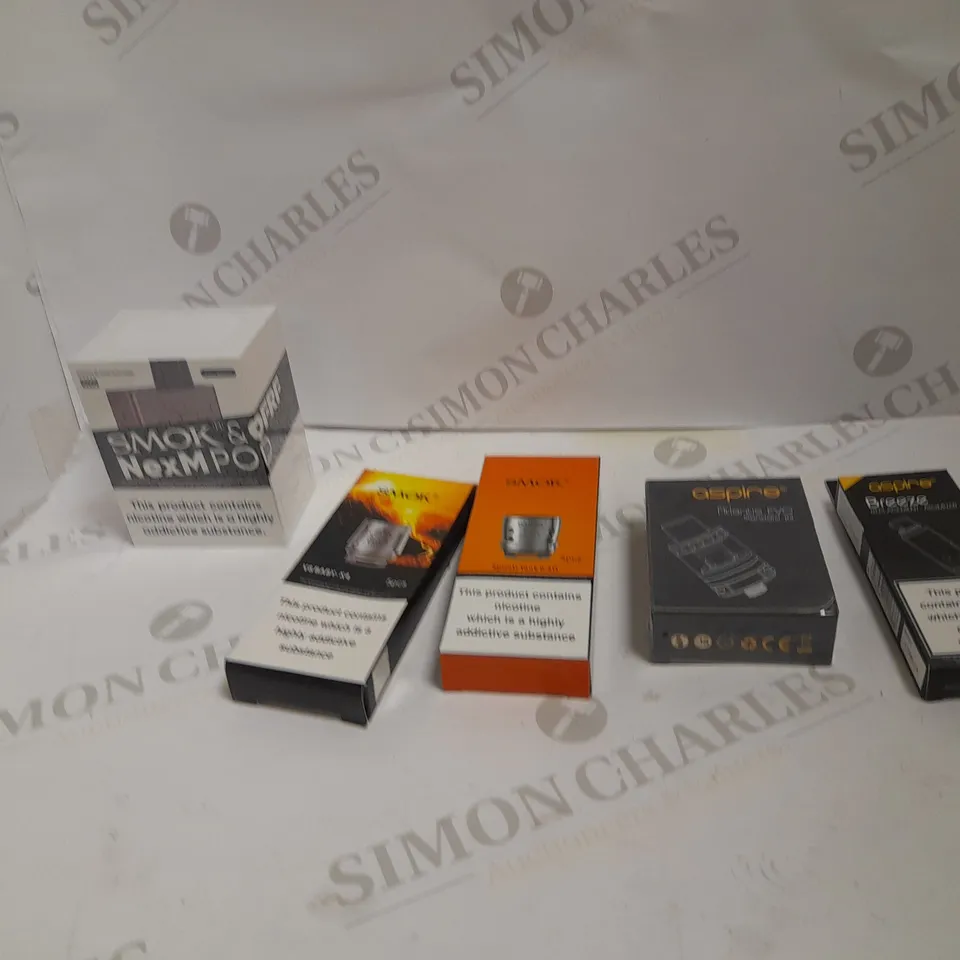 LOT OF APPROXIMATELY 10 E-CIGARETTE RELATED ITEMS TO INCLUDE SMOKE V12 PRINCE MESH, SMOK INFINIX, AND SMOK PRIV V8 KIT ETC.