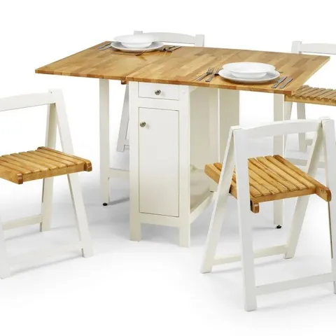 BOXED SAVOY DINING SET - WHITE / NATURAL FINISH (1 BOX)
