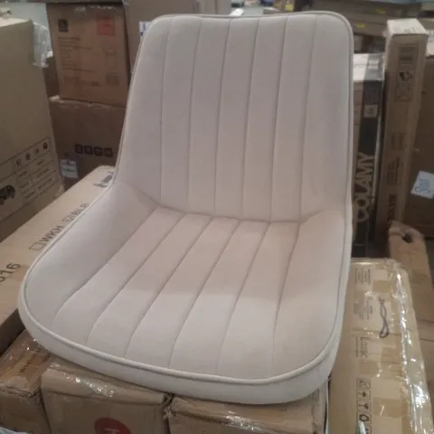 BOXED VELVET DINING CHAIRS (SET OF 2) - BEIGE/BLACK LEGS (1 BOX)