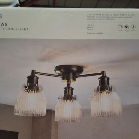 BOXED DUNELM TOBIAS 3-LIGHT CEILING LIGHT