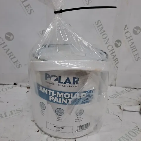 POLAR ANTI MOULD PAINT - 2.5 LITRE - BRILLIANT WHITE MATT FINISH - PREVENT & CONTROL MOULD ON INTERNAL WALLS & CEILINGS - COLLECTION ONLY