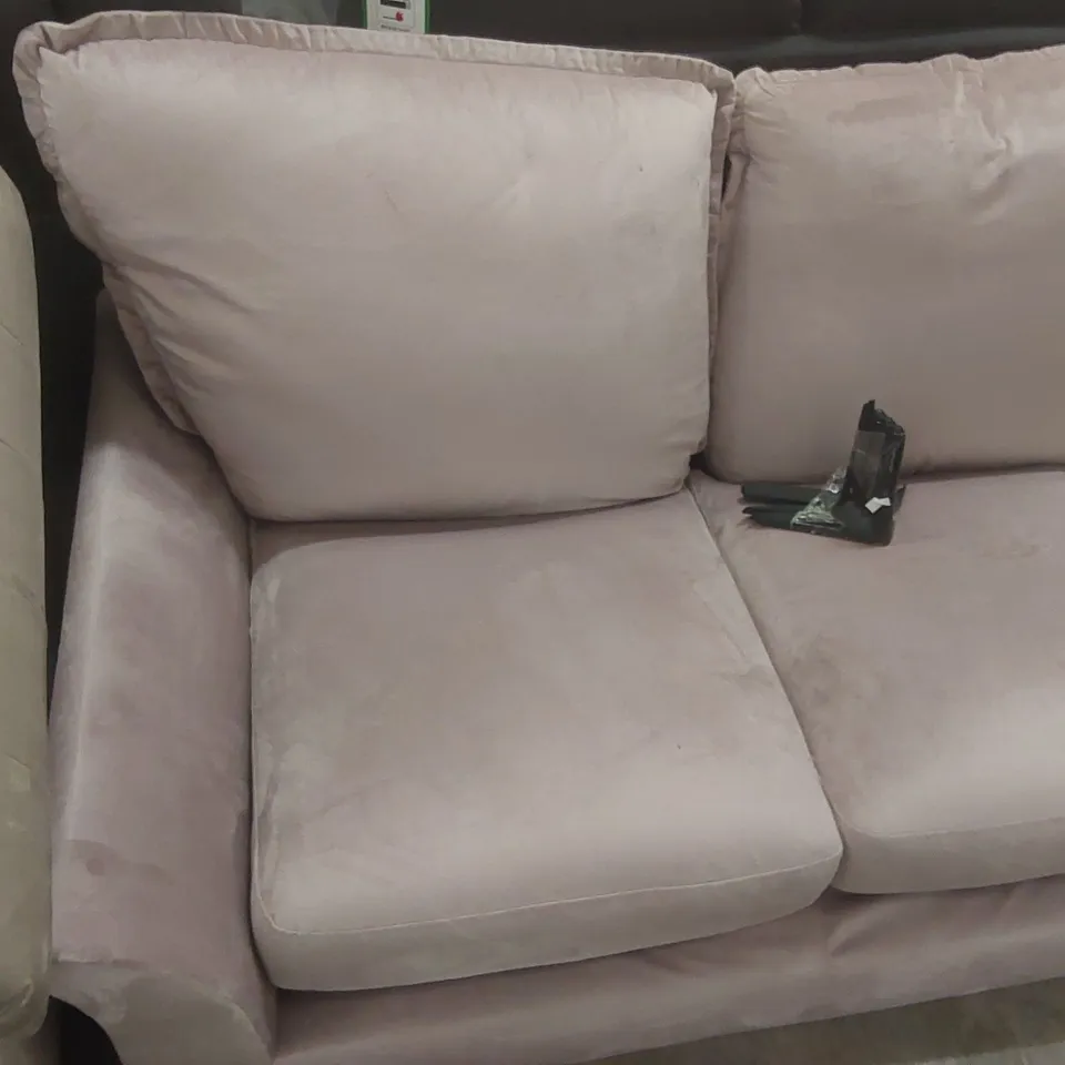 QUALITY DESIGNER 2-SEATER VELVET UPHOLSTERED SOFA