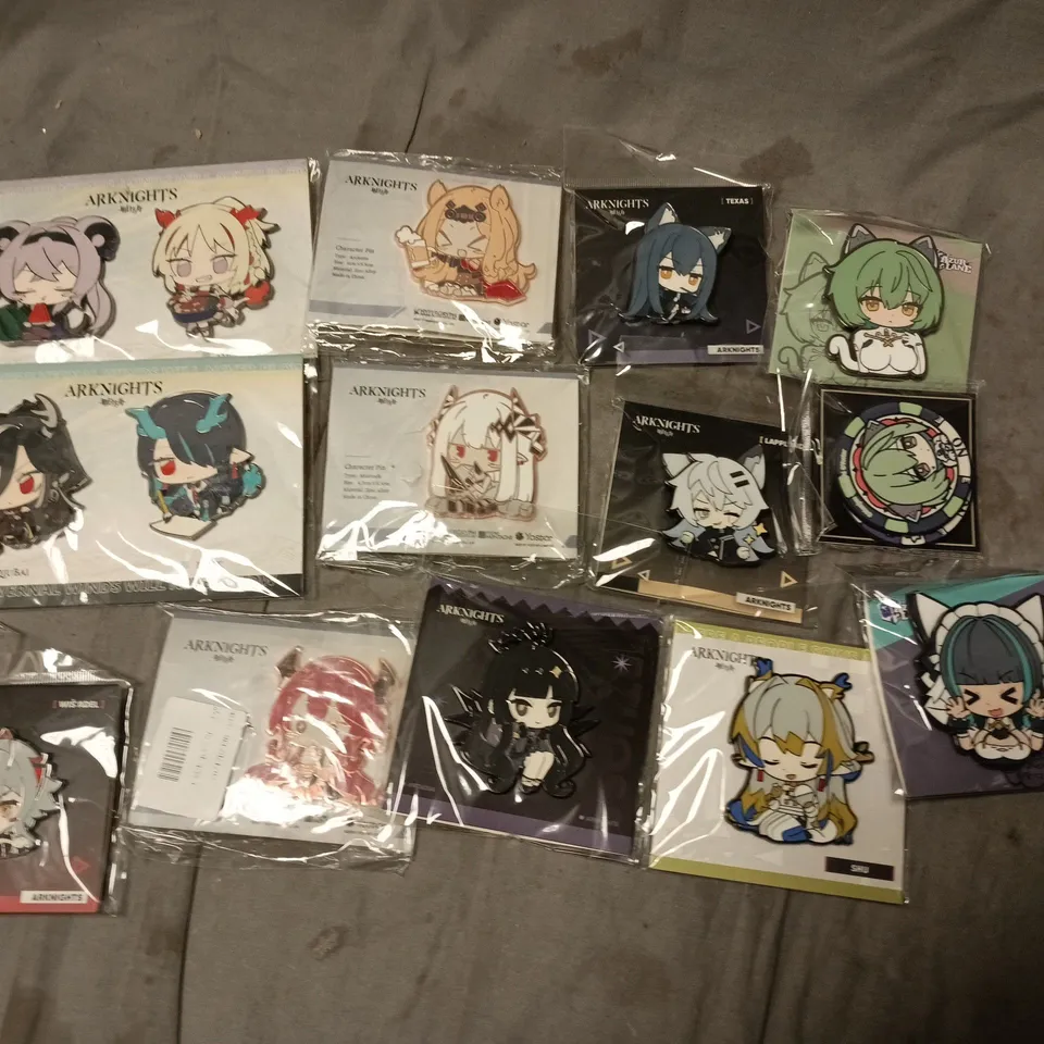 LOT OF ASSORTED METAL BADGES TO INCLUDE AZUR LANE ARK KNIGHTS