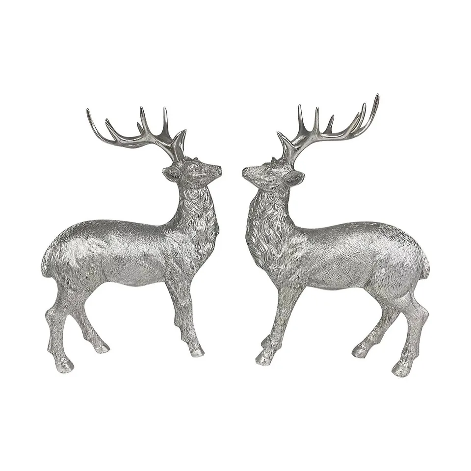 HOME STORIES SET OF 2 STAG DECORATIONS