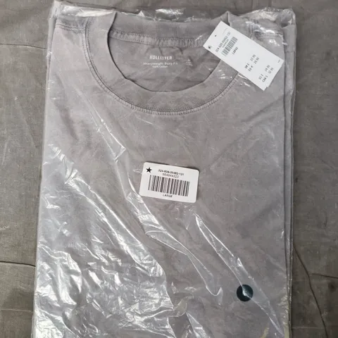 BAGGED HOLLISTER HEAVYWEIGHT BOXY FIT T-SHIRT IN GREY SIZE LARGE