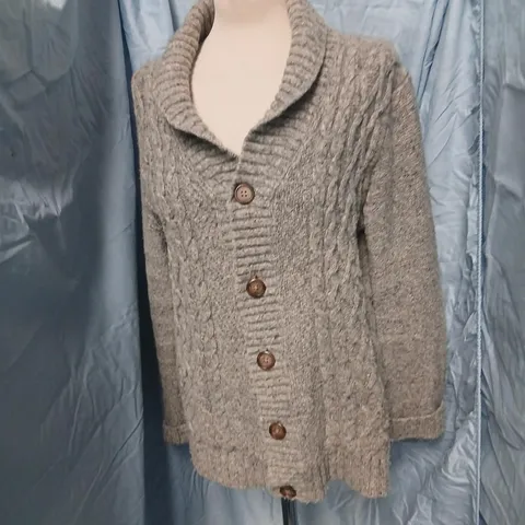 JOHN LEWIS GREY KNIT CARDIGAN, SIZE S