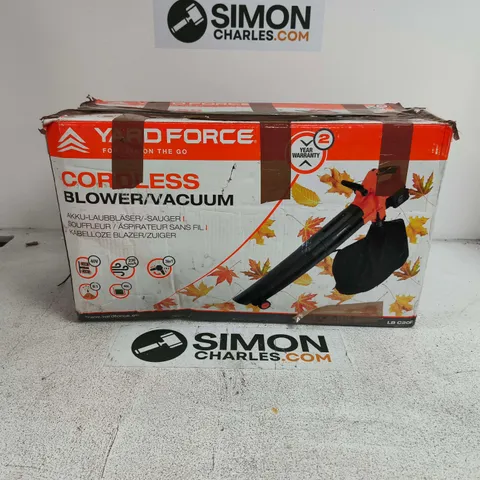BOXED YARDFORCE CORDLESS BLOWER VACUUM