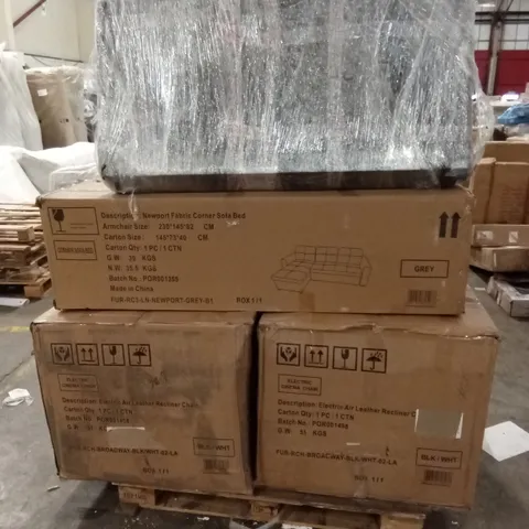 PALLET OF ASSORTED INCOMPLETE DESIGNER SOFA AND CHAIR PARTS