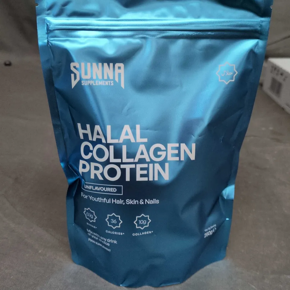 SUNNA SUPPLEMENTS HALAL COLLAGEN PROTEIN - UNFLAVOURED 250G