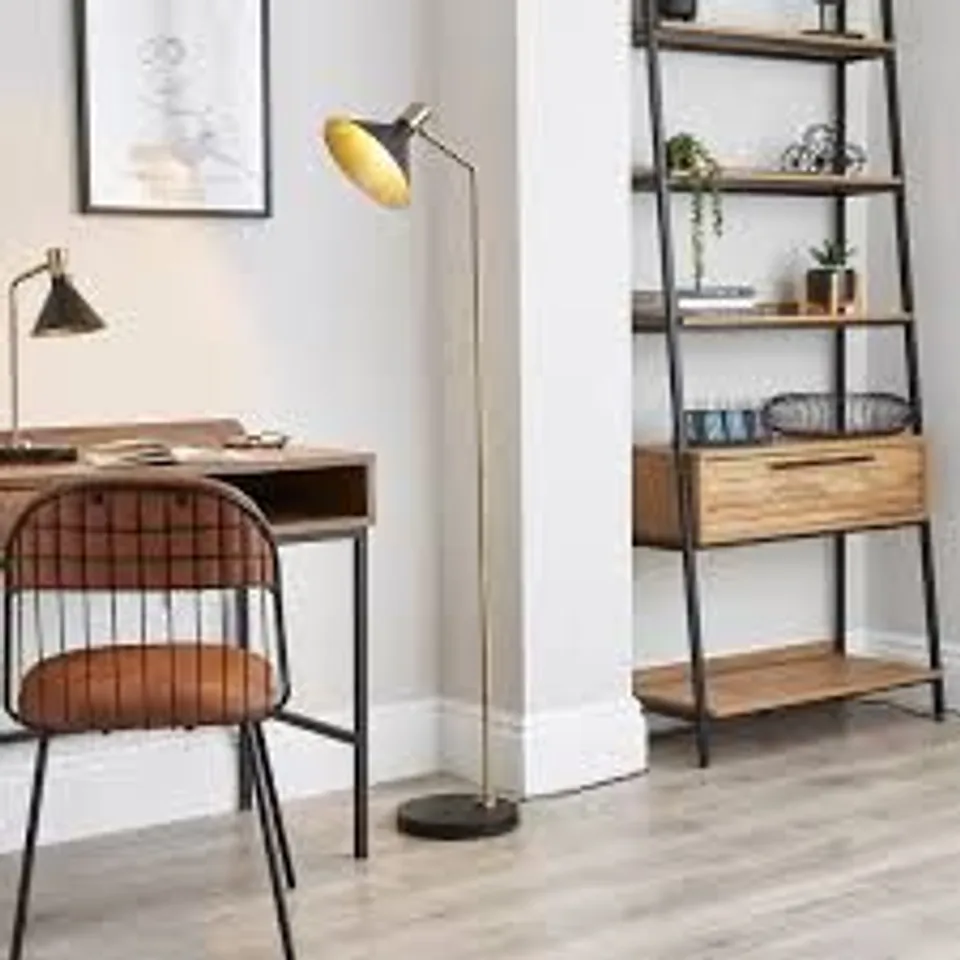 BOXED MORGAN INDUSTRIAL ADJUSTABLE READING FLOOR LAMP