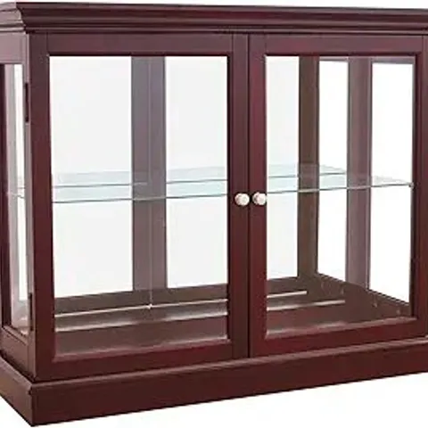 BRAND NEW BOXED FLOOR STANDING CURIO CABINET IN CHERRY FINISH 