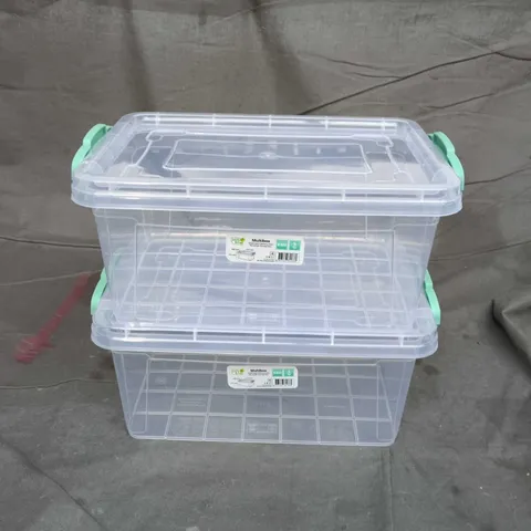 MULTIBOX CLEAR STACKABLE STORAGE BOXES β 2-PIECE SET