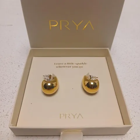 PRYA GOLD-TONE CRESCENT HOOP EARRINGS – GIFT BOXED