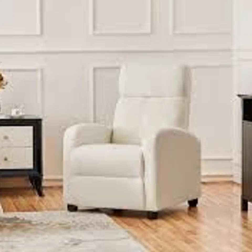 BOXED YAHEETECH MANUAL PUSH BACK RECLINER - IVORY (1 BOX)