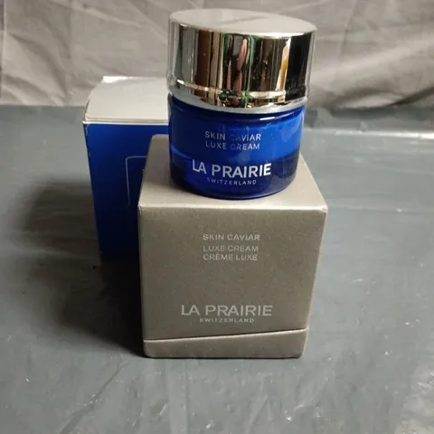 LA PRAIRIE SKIN CAVIAR LUXE CREAM – BLUE GLASS JAR WITH SILVER LID 