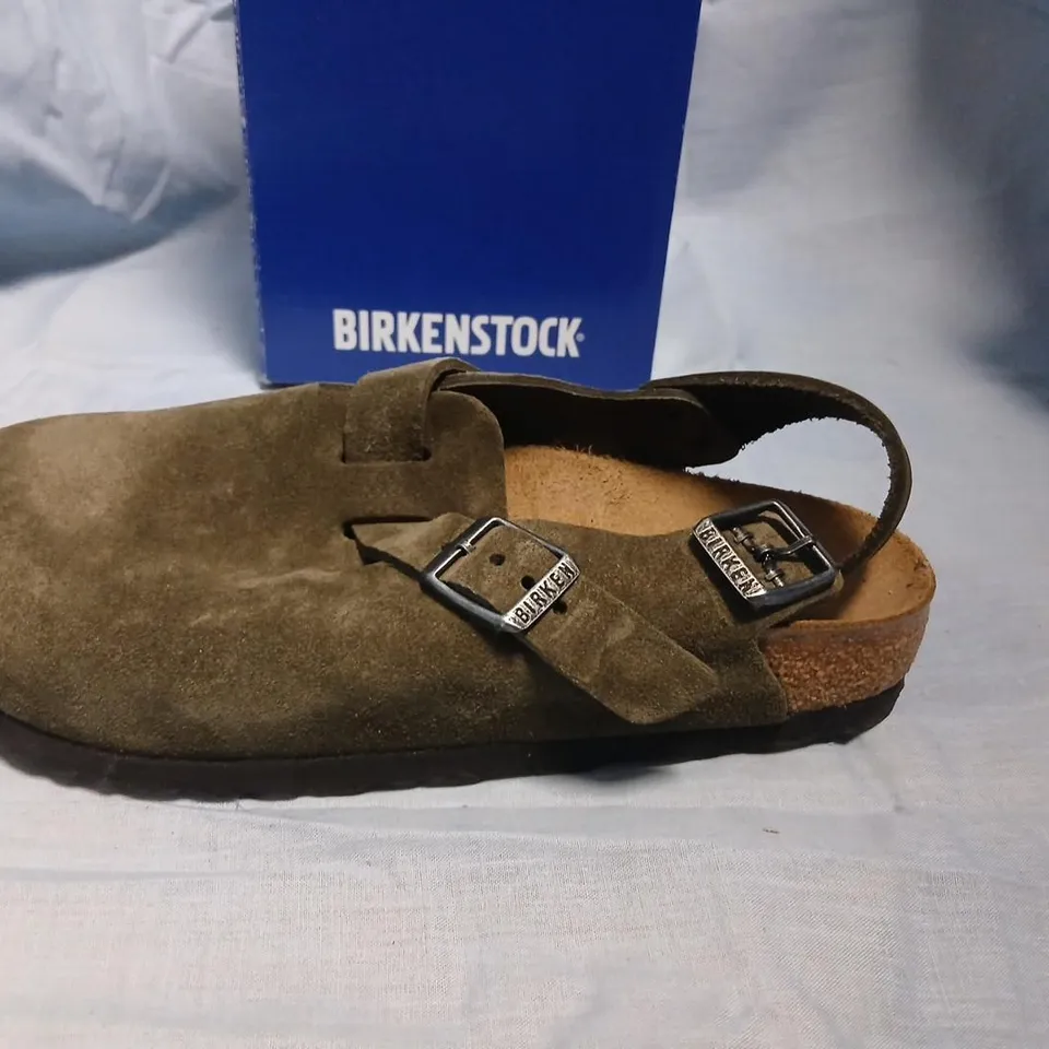BIRKENSTOCK TOKIO II SUEDE SANDALS – THYME BROWN, UK 4.5 (EU 37)