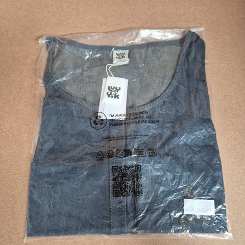 BAGGED LUCY YAK ETOILE WOVEN TANK ORGANIC COTTON DENIM INDIGO - SIZE 22