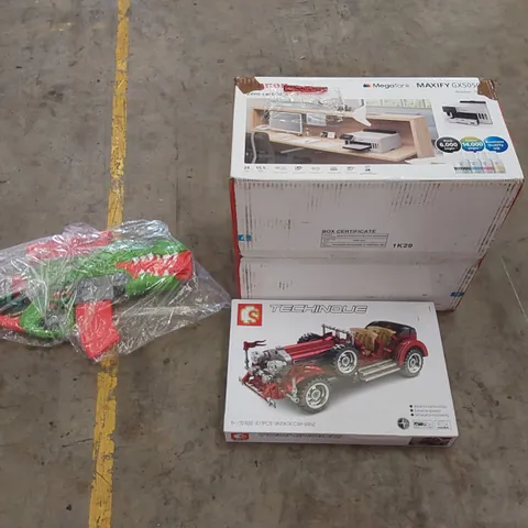 PALLET OF ASSORTED HOUSEHOLD ITEMS AND CONSUMER PRODUCTS TO INCLUDE; PRINTER, TOYS, BOXED FURNITURE ETC