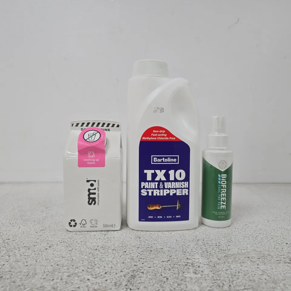 APPROXIMATELY 10 ASSORTED HOUSEHOLD ITEMS TO INCLUDE WASHING UP LIQUID, ETC
