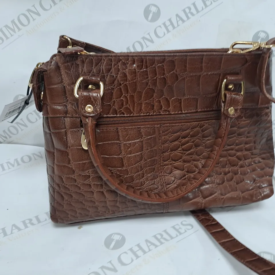 ASHWOOD CROC LEATHER MEDIUM MULTIWAY BAG 