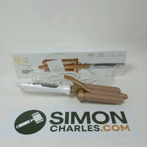 BEAUTY WORKS THE WAVER DUAL-BARREL HAIR WAVER – ROSE GOLD/BEIGE