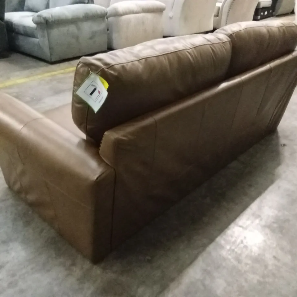 BAILEY 3 SEATER LEATHER SOFA - TAN RRP £879
