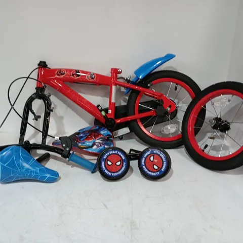 UNBOXED SPIDERMAN THEMED KIDS BIKE IN RED