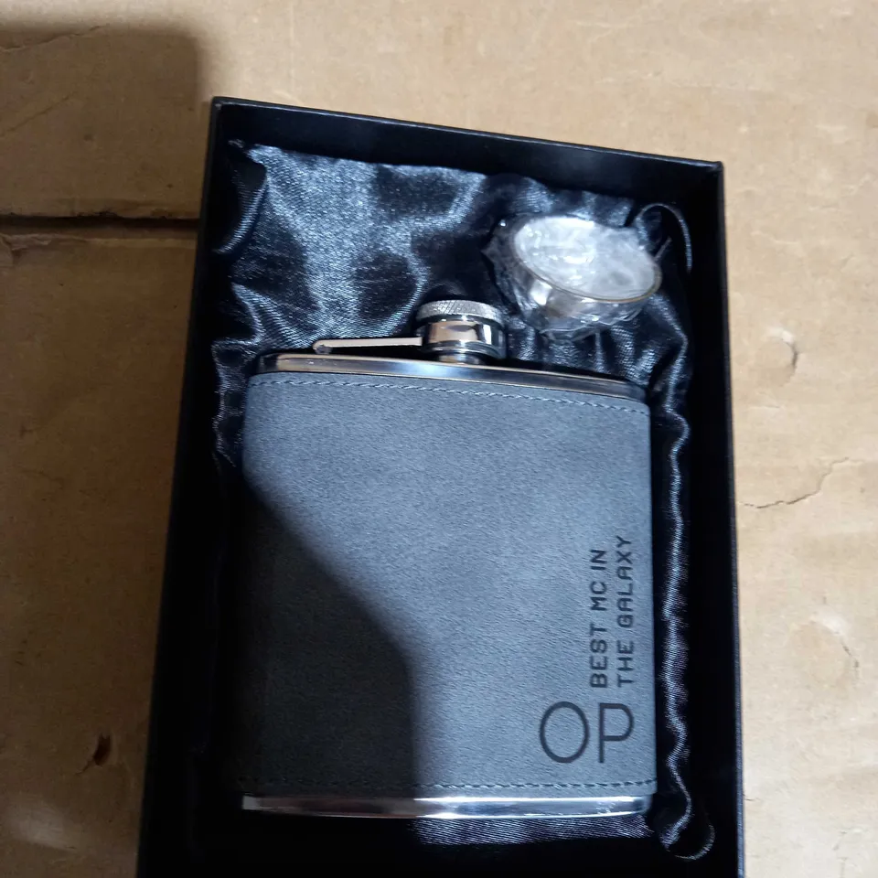 OP GREY HIP FLASK 