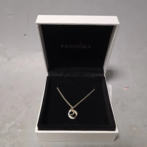 BOXED SWAROVSKI DEXTERA INTERLOCKING CIRCLE PENDANT