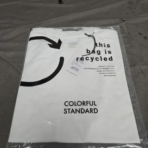 BAGGED COLORFUL STANDARD CLASSIC TEE IN WHITE - SIZE LARGE