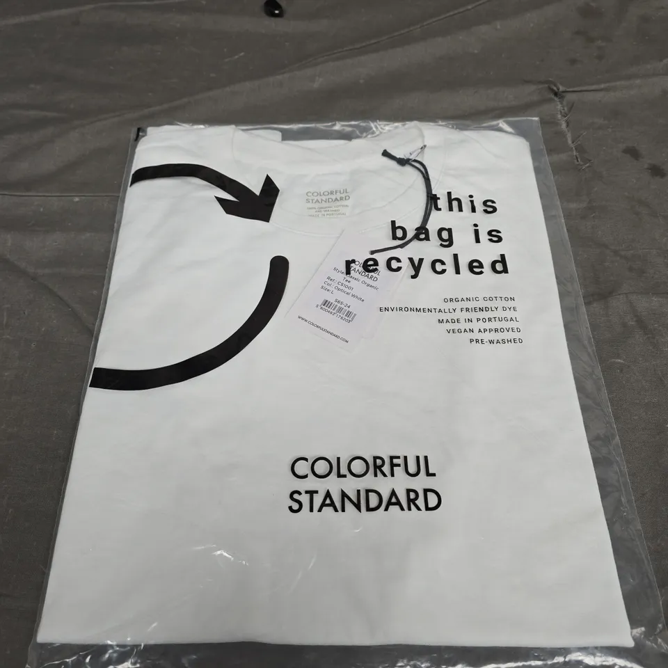 BAGGED COLORFUL STANDARD CLASSIC TEE IN WHITE - SIZE LARGE