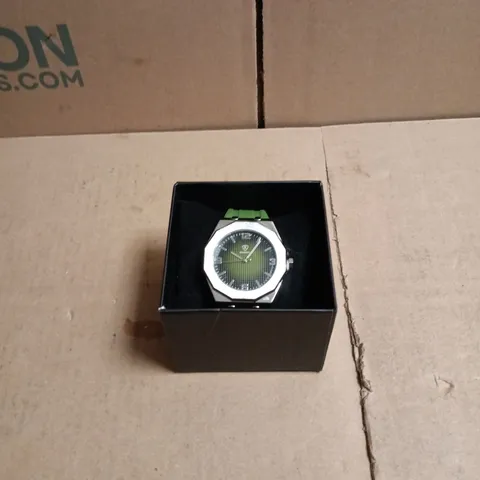MENS RUCKSTUHL WATCH – BRAND NEW IN BOX – TEXTURED DIAL – RUBBER SPORTS STRAP – 3ATM WATER RESISTANT